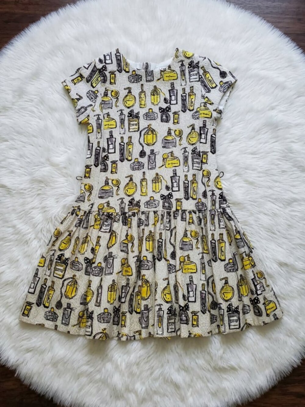 Mayoral Jacquard Perfume Print Dress Size 7